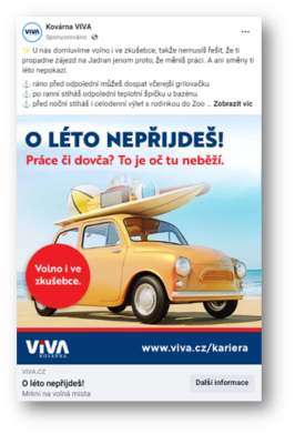 ukázka náborové kampaně pro klienta